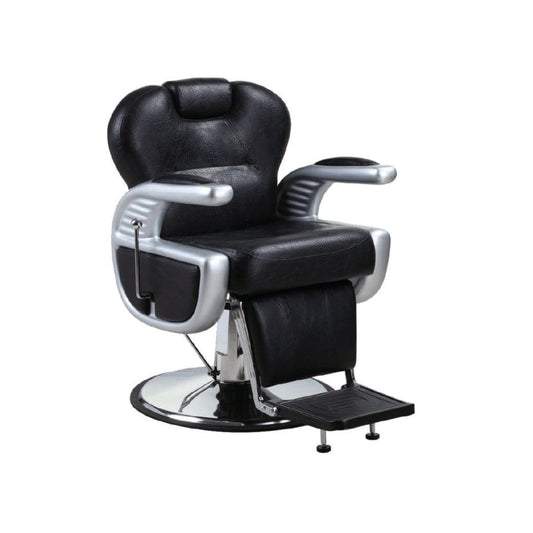 Black Barber Chair 2683 Black & Silver
