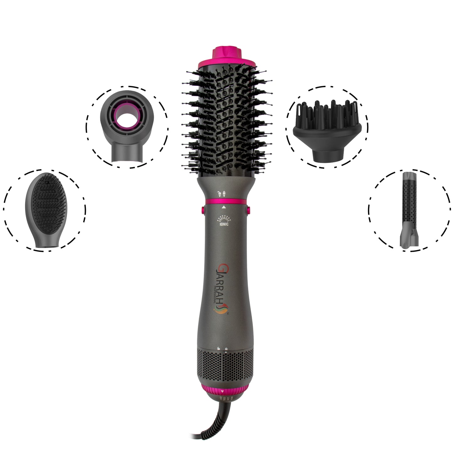 GJarrah hair drying brush 5 in 1 (five accessories) GJ-3188