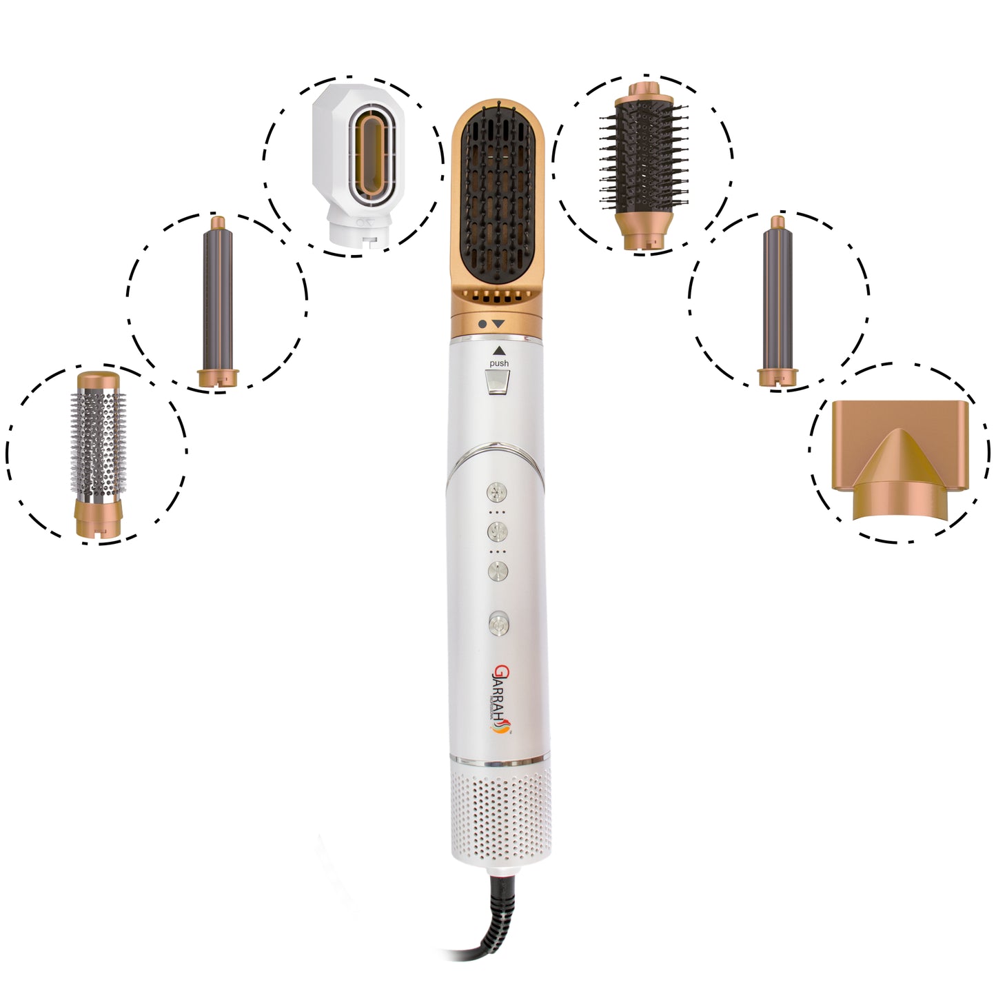 GJarrah 7-in-1 hair dryer brush (seven accessories) GJ-3226