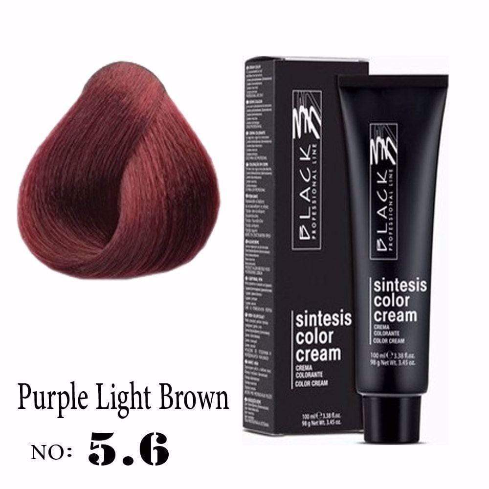Black Sintesesis Color Cream Purple Light Brown 5.6