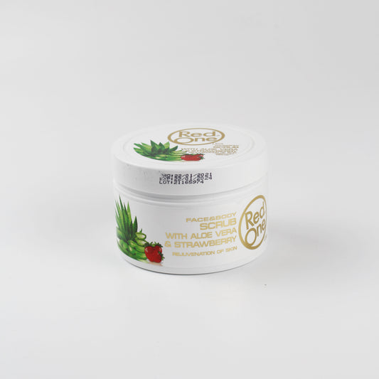FACE &BODY SCRUB -ALOA VERA & STRAWBERRY-red one