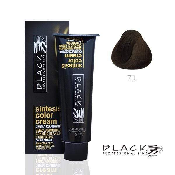 Black  Sintesis Color Cream Ammonia Free Ash Medium Bland N7.1