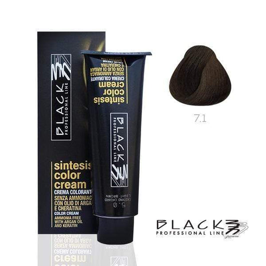 Black  Sintesis Color Cream Ammonia Free Ash Medium Bland N7.1